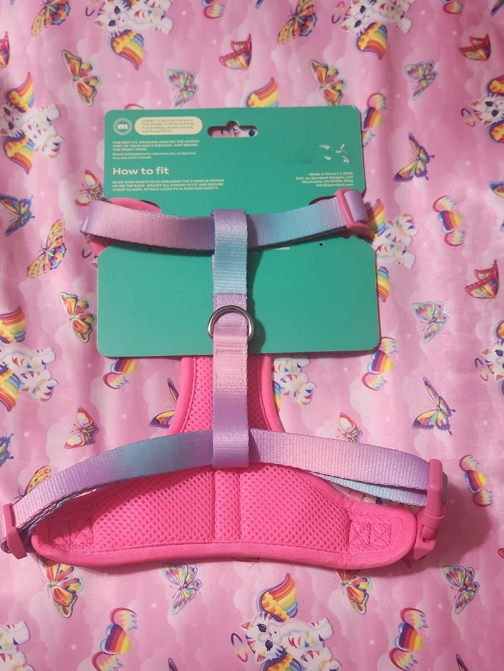 Pink, Purple And Blue All Good Things Dog Harness Size M